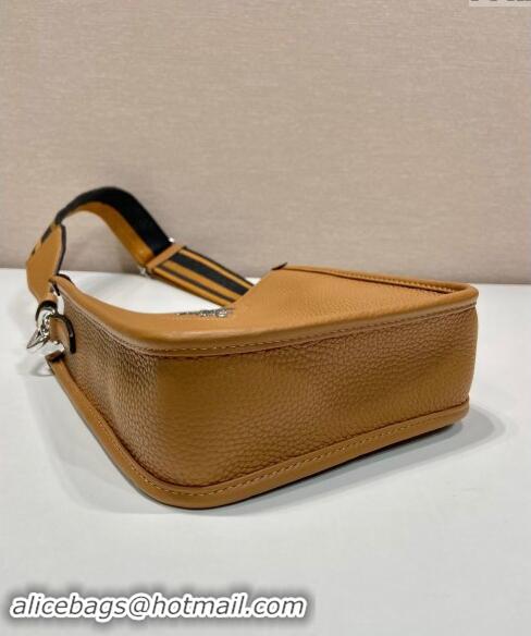 Modern Classic Prada Grained Leather Mini Shoulder Bag 1BH191 Caramel Brown 2024