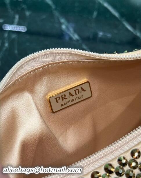 Fashion Wholesale Prada Re-Edition 2000 Strass Mini Hobo Bag 1NE515 Gold 2024