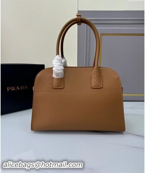 Buy Discount Prada Medium leather tote bag 1BG538 Caramel Brown 2024