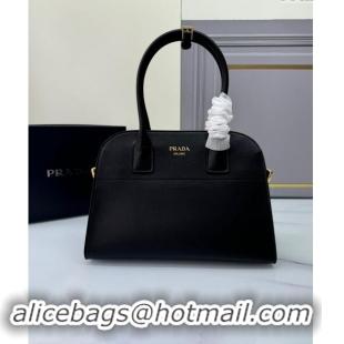 New Fashion Prada Medium leather tote bag 1BG538 Black 2024