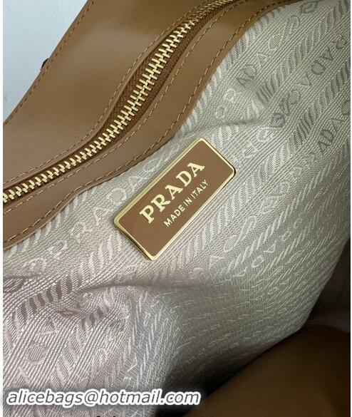 Grade Quality Prada Large Leather Tote bag 1BG460 Brown 2024