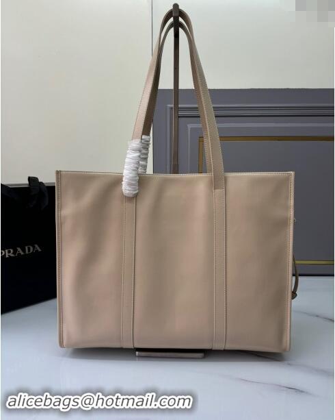 Well Crafted Prada Large Leather Tote bag 1BG460 Travertine Nude 2024