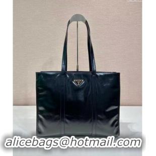 Best Price Prada Large Leather Tote bag 1BG460 Black 2024