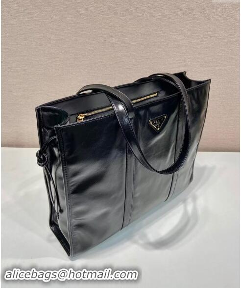 Best Price Prada Large Leather Tote bag 1BG460 Black 2024