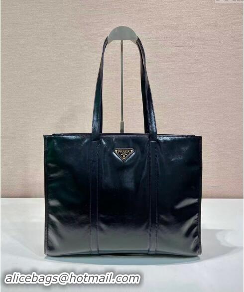 Best Price Prada Large Leather Tote bag 1BG460 Black 2024