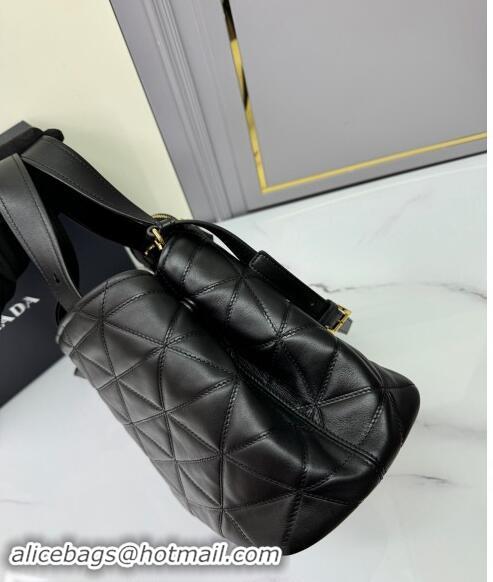 Reasonable Price Prada Medium quilted leather tote bag 1BG545 Black 2024