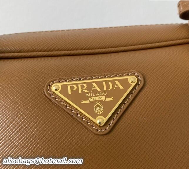 Top Grade Prada Saffiano Leather Top Handle Bag 1BA328 Brown 2024