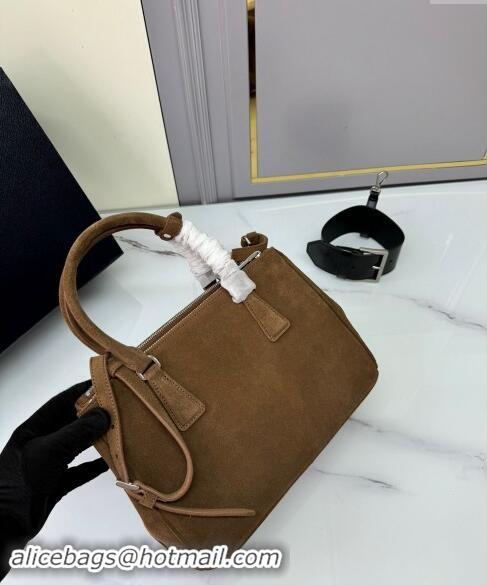 Good Looking Prada Galleria Suede Medium Bag 1BA863 Cocoa Brown 2024