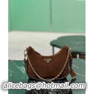 Most Popular Prada Re-Edition suede mini-bag 1BC204 Cocoa Brown 2024