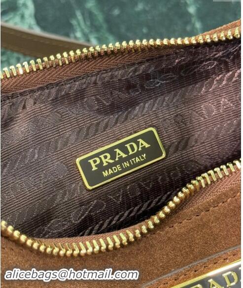 Most Popular Prada Re-Edition suede mini-bag 1BC204 Cocoa Brown 2024