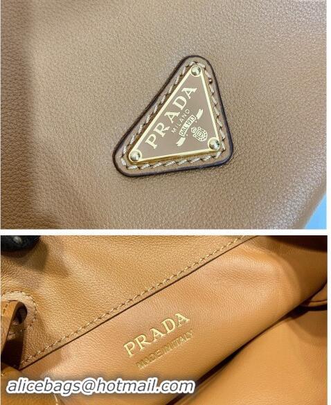 Popular Style Prada Leather Crossbody Bag 1BH221 Brown 2024