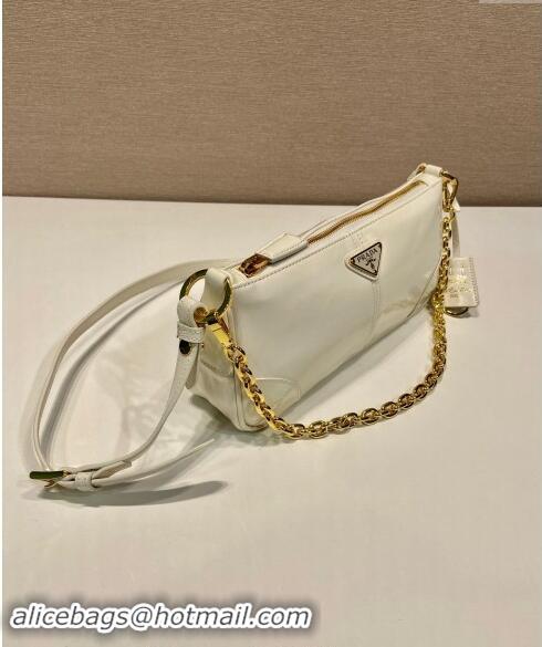 Reasonable Price Prada Re-Edition 2002 medium leather hobo shoulder bag 1BC221 White 2024