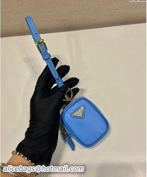 Luxurious Prada Re-Edition 1978 Re-Nylon mini-pouch 1TT200 Blue 2024