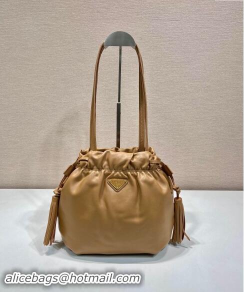 Modern Classic Prada Lambskin Bucket bag 1BG541 Brown 2024