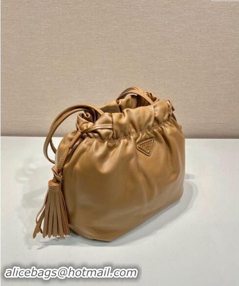 Modern Classic Prada Lambskin Bucket bag 1BG541 Brown 2024