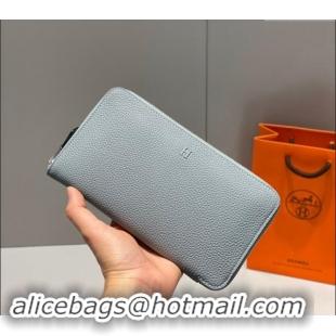 Buy Inexpensive Hermes Togo Supple Leather Zip Long Wallet H092401 Linen Blue 2024