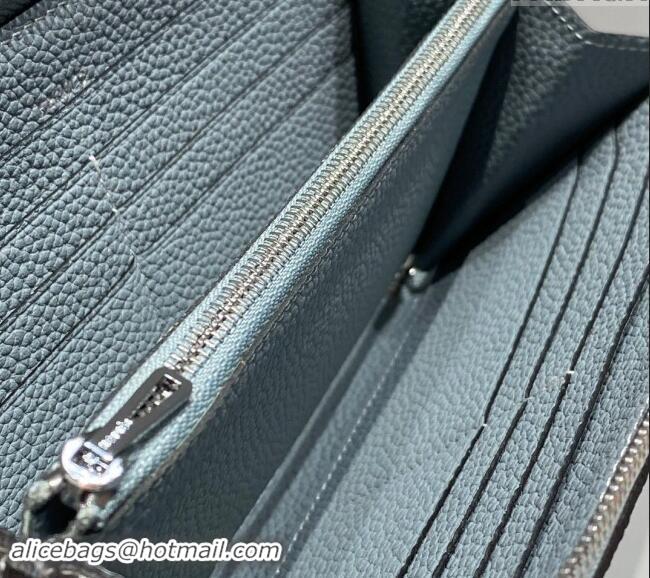 Buy Inexpensive Hermes Togo Supple Leather Zip Long Wallet H092401 Linen Blue 2024