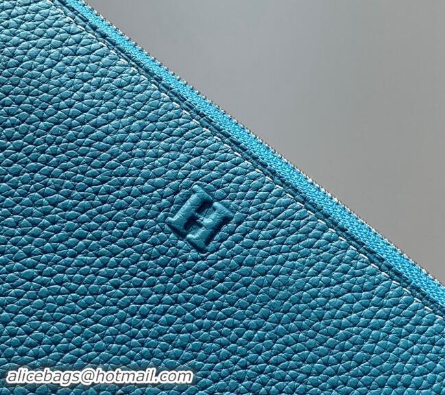 Top Quality Hermes Togo Supple Leather Zip Long Wallet H092401 Denim Blue 2024