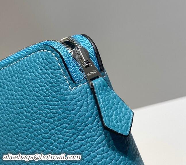 Top Quality Hermes Togo Supple Leather Zip Long Wallet H092401 Denim Blue 2024