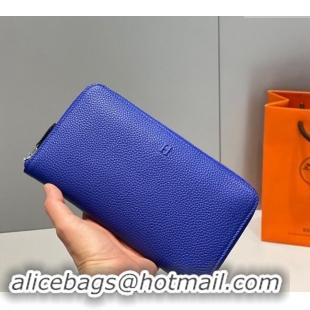 Luxurious Hermes Togo Supple Leather Zip Long Wallet H092401 Electric Blue 2024