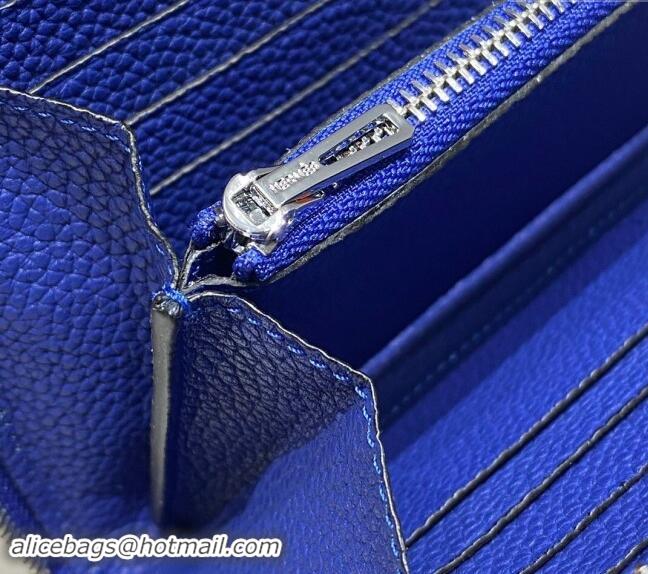 Luxurious Hermes Togo Supple Leather Zip Long Wallet H092401 Electric Blue 2024