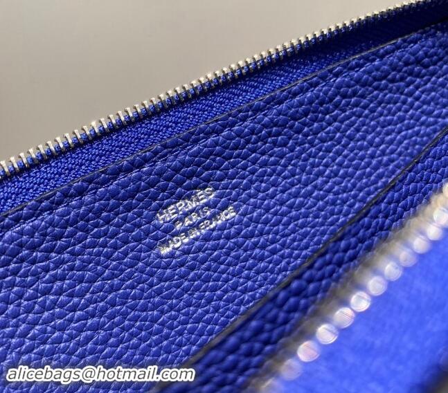 Luxurious Hermes Togo Supple Leather Zip Long Wallet H092401 Electric Blue 2024