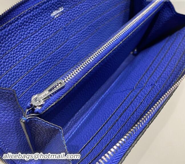 Luxurious Hermes Togo Supple Leather Zip Long Wallet H092401 Electric Blue 2024