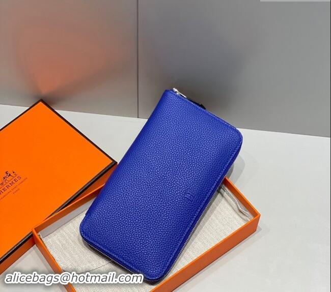 Luxurious Hermes Togo Supple Leather Zip Long Wallet H092401 Electric Blue 2024