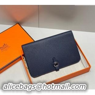 Buy Discount Hermes R.M.S Togo Supple Leather Passport Holder H092402 Navy Blue 2024