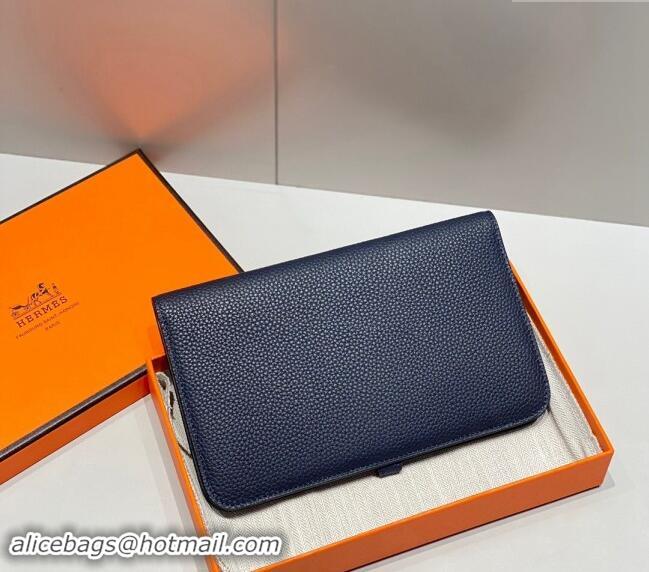 Buy Discount Hermes R.M.S Togo Supple Leather Passport Holder H092402 Navy Blue 2024