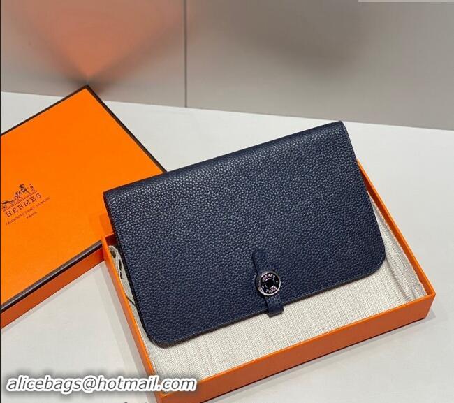 Buy Discount Hermes R.M.S Togo Supple Leather Passport Holder H092402 Navy Blue 2024