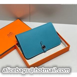 Good Looking Hermes R.M.S Togo Supple Leather Passport Holder H092402 Denim Blue 2024