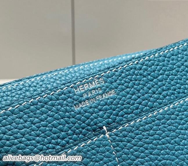 Good Looking Hermes R.M.S Togo Supple Leather Passport Holder H092402 Denim Blue 2024