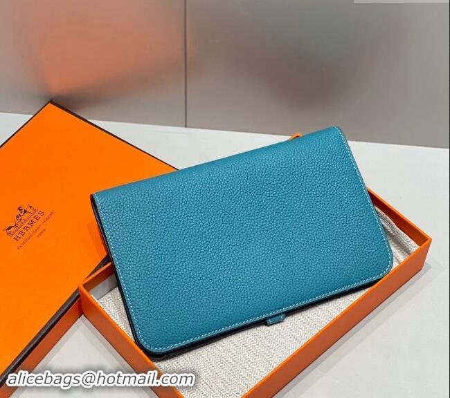 Good Looking Hermes R.M.S Togo Supple Leather Passport Holder H092402 Denim Blue 2024