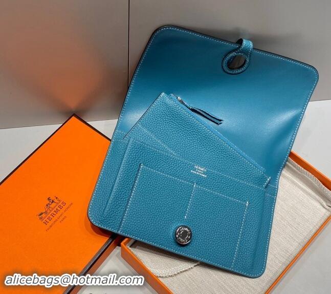 Good Looking Hermes R.M.S Togo Supple Leather Passport Holder H092402 Denim Blue 2024