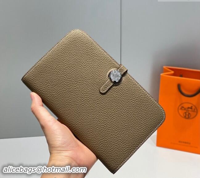 Top Grade Hermes R.M.S Togo Supple Leather Passport Holder H092402 Elephant Grey 2024