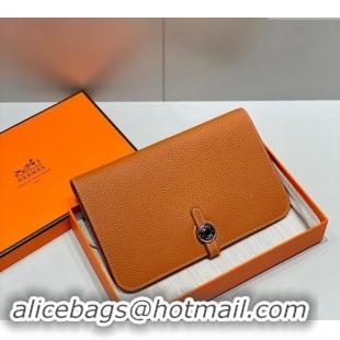 Good Taste Hermes R.M.S Togo Supple Leather Passport Holder H092402 Golden Brown 2024