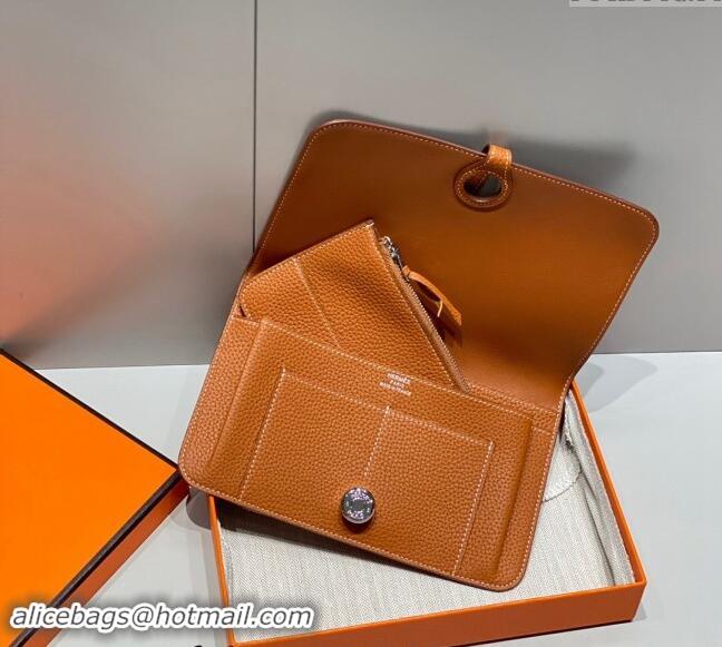 Good Taste Hermes R.M.S Togo Supple Leather Passport Holder H092402 Golden Brown 2024