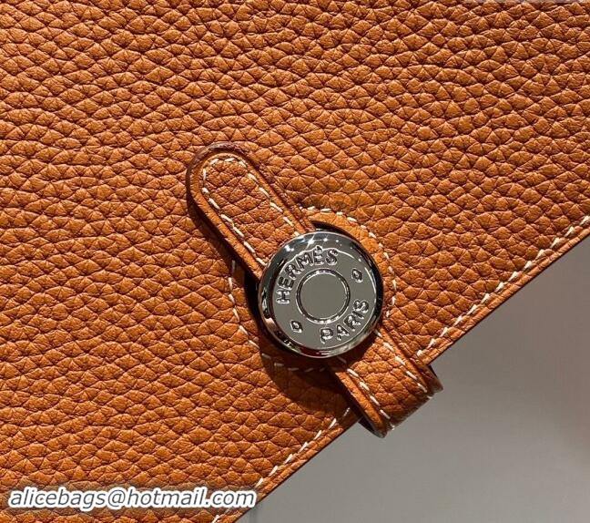 Good Taste Hermes R.M.S Togo Supple Leather Passport Holder H092402 Golden Brown 2024