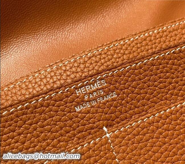 Good Taste Hermes R.M.S Togo Supple Leather Passport Holder H092402 Golden Brown 2024