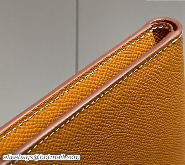 Top Quality Hermes Epsom Leather Bifold Wallet H092403 Golden Brown 2024