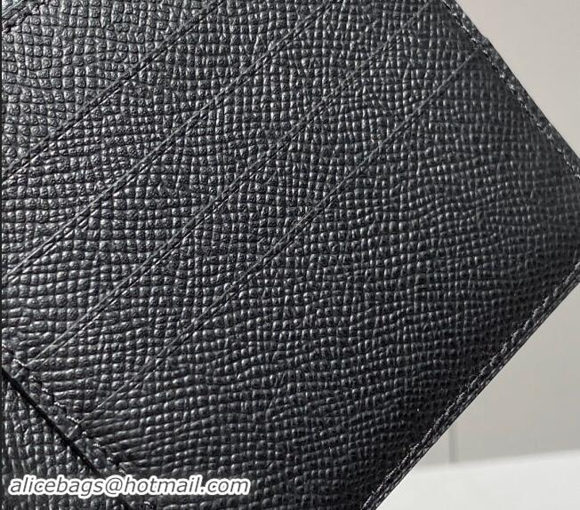 Top Grade Hermes Epsom Leather Bifold Wallet H092403 Black 2024