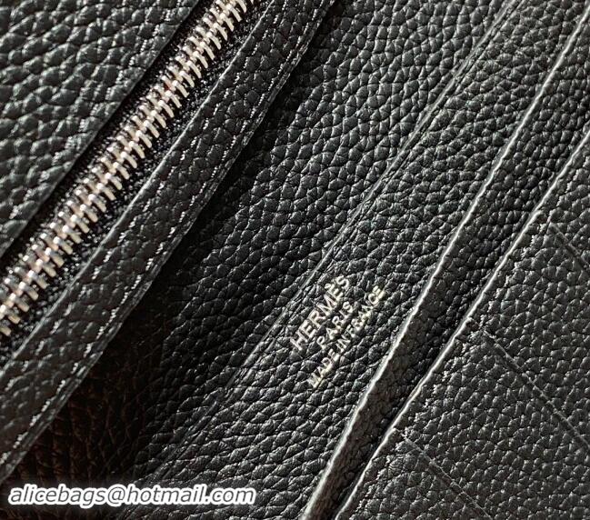 Top Quality Hermes Bearn Togo Supple Leather Long Wallet H092404 Black/Silver 2024