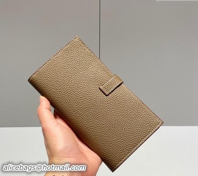 Top Design Hermes Bearn Togo Supple Leather Long Wallet H092404 Elephant Grey/Silver 2024