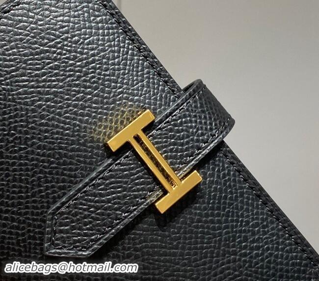 Grade Quality Hermes Bearn Epsom Leather Mini Wallet H092405 Black/Gold 2024