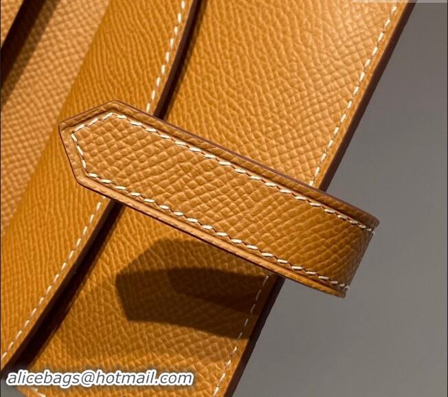 Best Quality Hermes Bearn Epsom Leather Mini Wallet H092405 Brown/Silver 2024