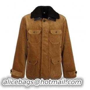 Luxury Cheap Prada Mens Jacket In Cotton PA1265 Brown