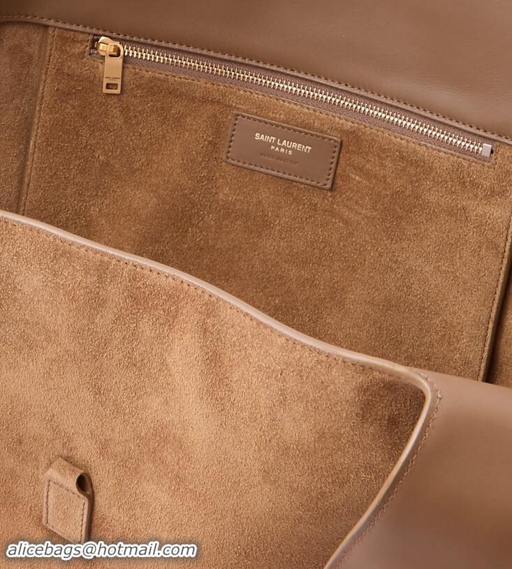 Famous Brand SAINT LAURENT Le 5 A 7 Bea Suede Tote YA8741 Brown