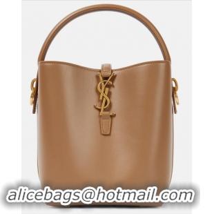 Famous Brand Saint Laurent Le 37 Small Leather Bucket Bag Y84130 Brown