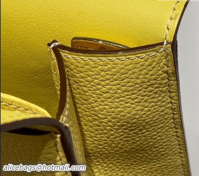 Promotional Hermes Halzan 25cm Bag in Togo Calfskin H092501 Chick Yellow 2024